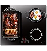 Plaque induction 4 feux 6400 W, plaque de cuisson induction flexible zone, plaque induction 60 cm, fu...