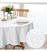 DWCN - Nappe ronde anti-taches, lavable et imperméable - Pour salle à manger, jardin, fête, maria...