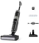 Différents angles d'un aspirateur sans fil avec plusieurs accessoires et têtes de nettoyage affichés.