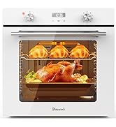 Disaenvir Four encastrable 60 cm freestanding blanc 60L minuteur, 2,2 kW, 9 fonctions, avec grilles...