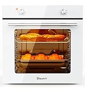 Disaenvir Four encastrable 60 cm autoportant, four blanc, four avec fonction vapeur, 65 l, 2,...