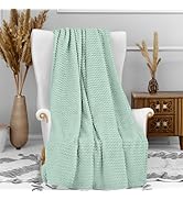 Soleil d'ocre, Plaid Microfibre 120x160 cm COCOONING Vert Eau