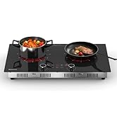 Plaque de cuisson vitrocéramique 2 feux avec prise 3200 W, plaque vitrocéramique deux feux à encastrer.