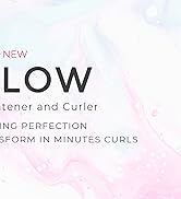 Gros plan de l'emballage du produit pour un fer à lisser et à friser. Le texte mentionne « NOUVEAU » et « FAIBLE », avec des allégations de perfection du style et de transformation rapide des boucles.