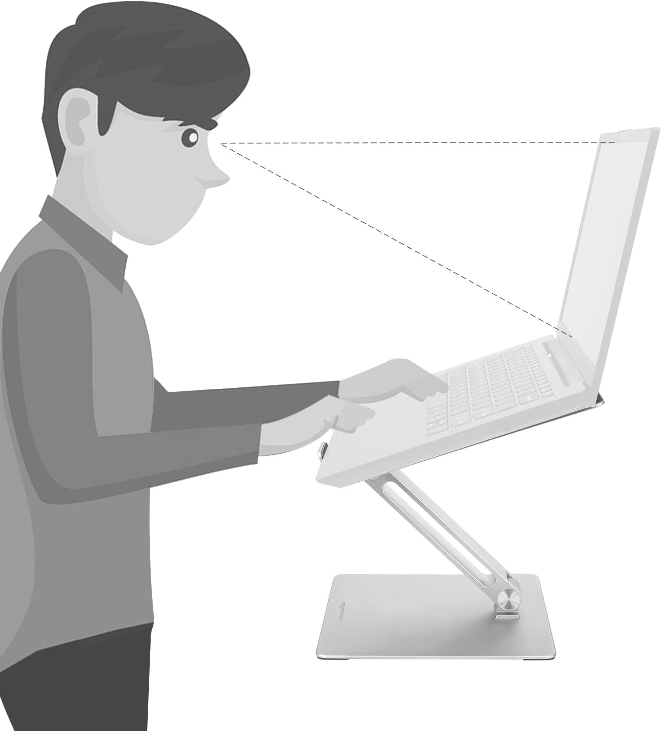 Amazon Basics - support ergonomique ajustable 25,4x23,9x6,5 cm - pour PC portable 17,3