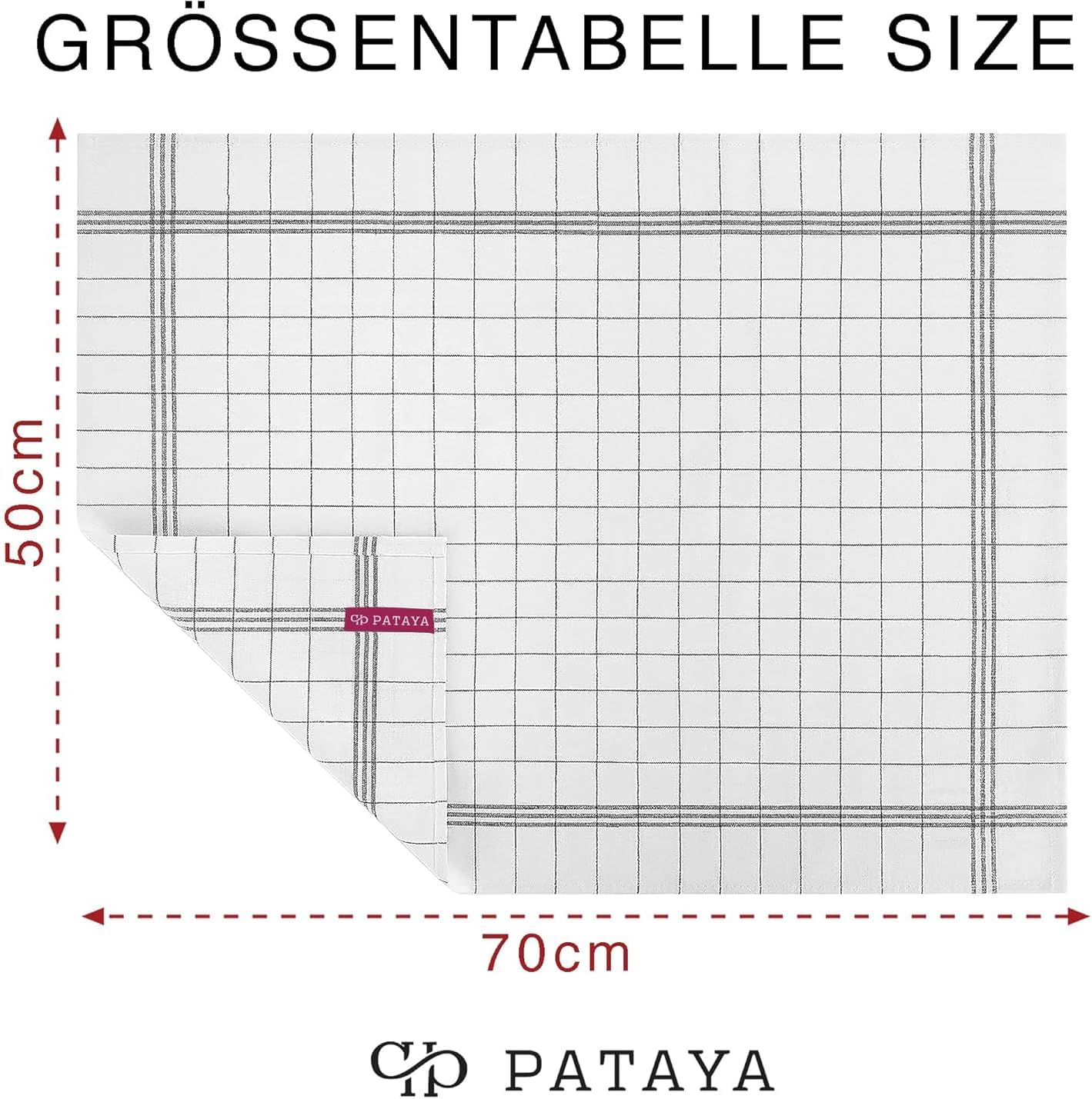 Pataya - torchons de cuisine lot de 20 - 50x70 cm - coton Oeko-TEX absorbant