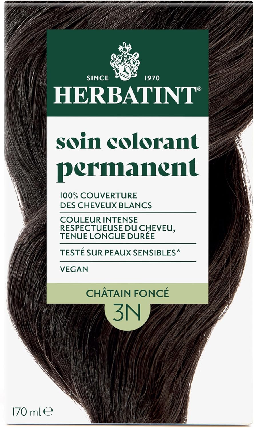 Herbatint - Soin Colorant Permanent 170ml - Châtain Foncé, Sans Ammoniaque, 8 extraits bio, 3N
