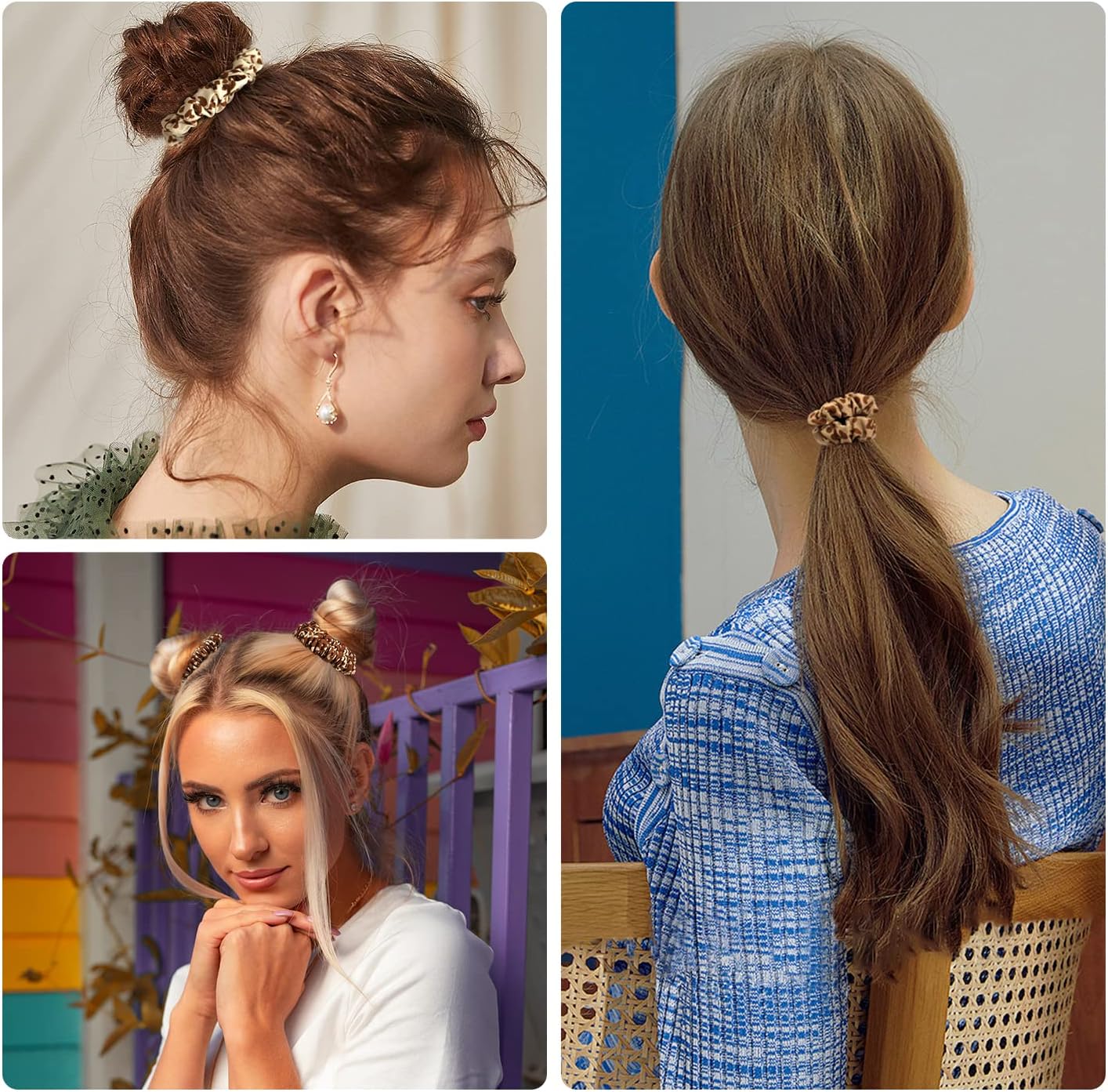 JessLab - élastiques cheveux soie satin - lot de 10 - doux sans dommage