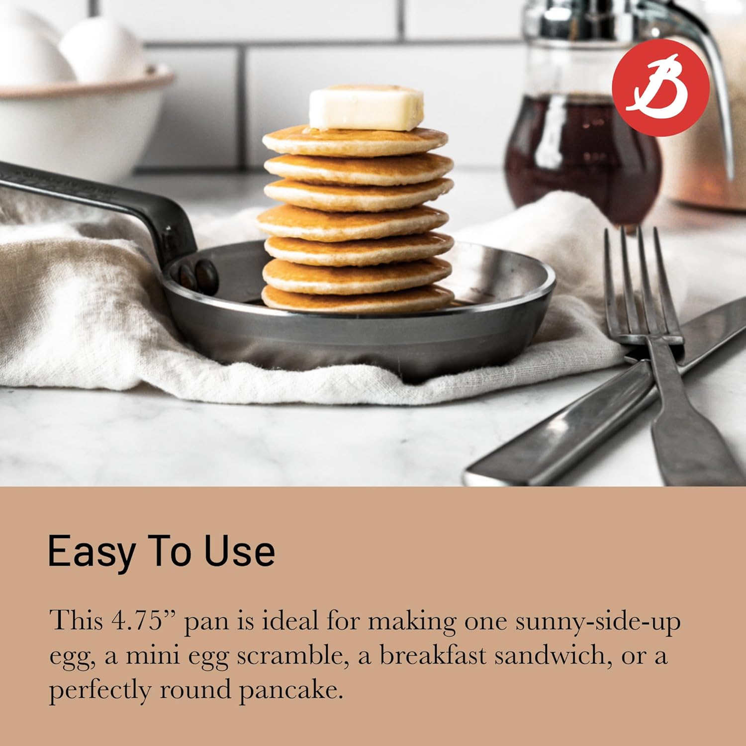 De Buyer - poêle à blinis Minéral B Element - 12 cm - acier naturel