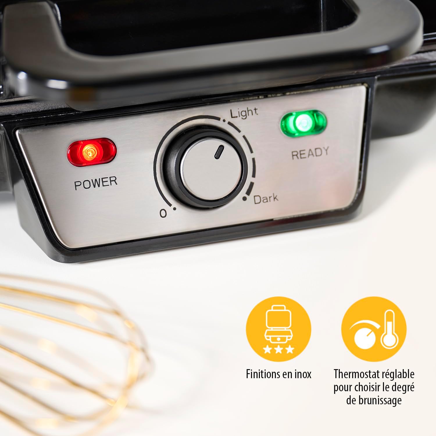 Tristar - gaufrier série WF - 2 plaques, 1000W, acier inoxydable - WF-2195