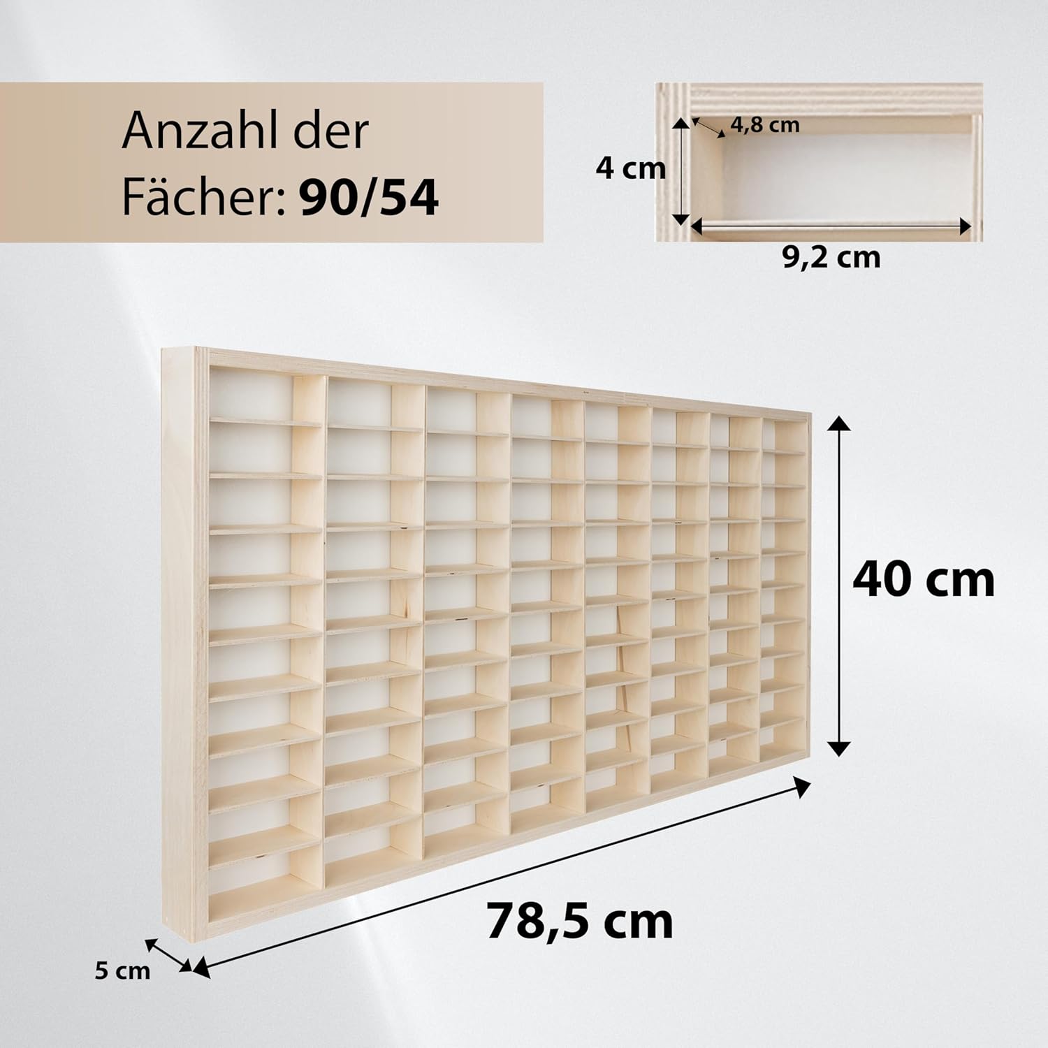 Kruzzel - étagère à voitures jouets, 80 cases, empilable, bois, 8722