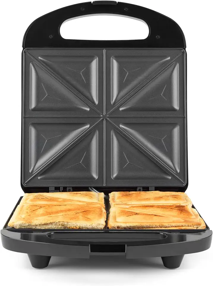 Progress – Machine à croques 1200W – 4 tranches, plaques antiadhésives, poignée cool touch