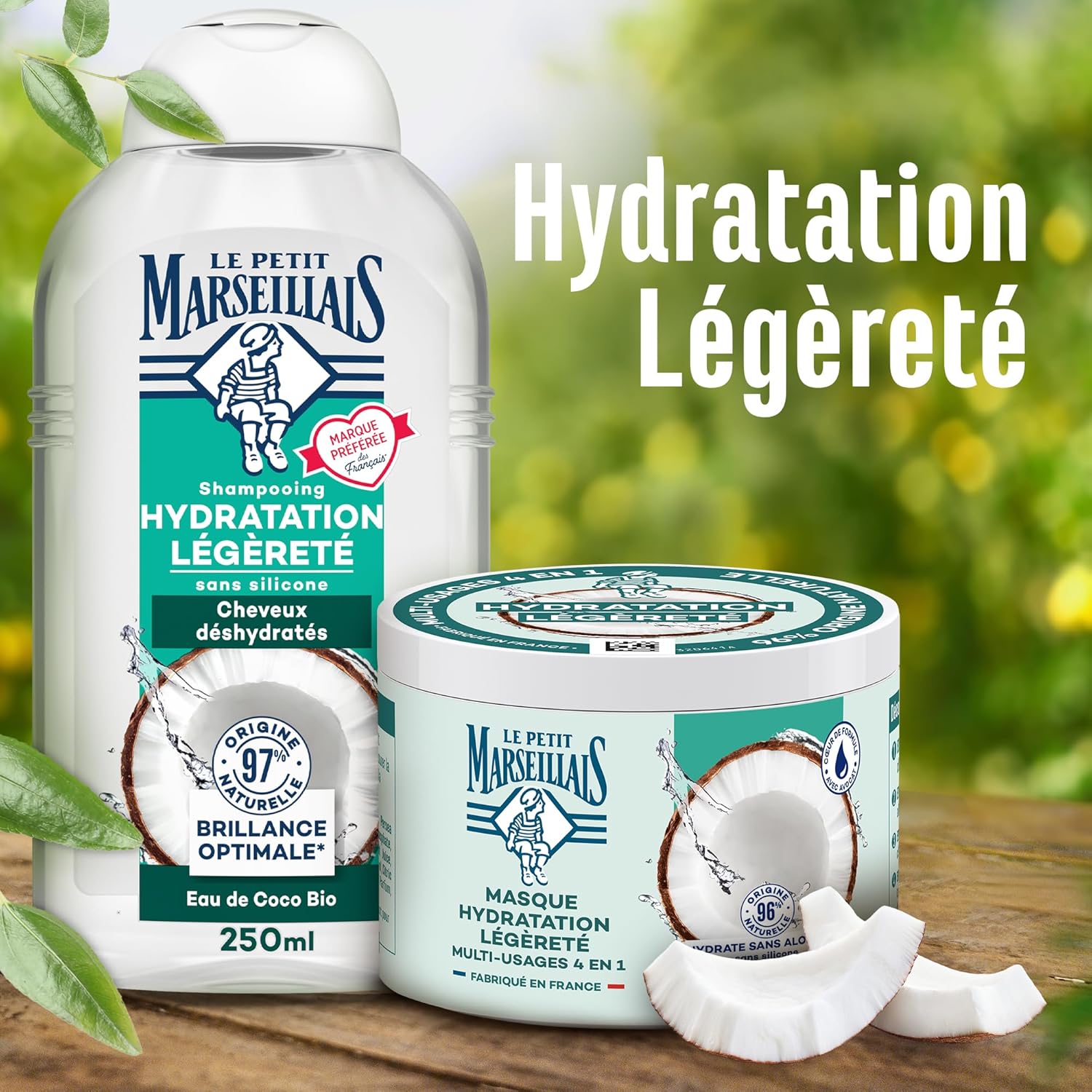 Le Petit Marseillais - Masque 4 en 1 370ml - hydratant coco bio, cheveux secs, sans silicone