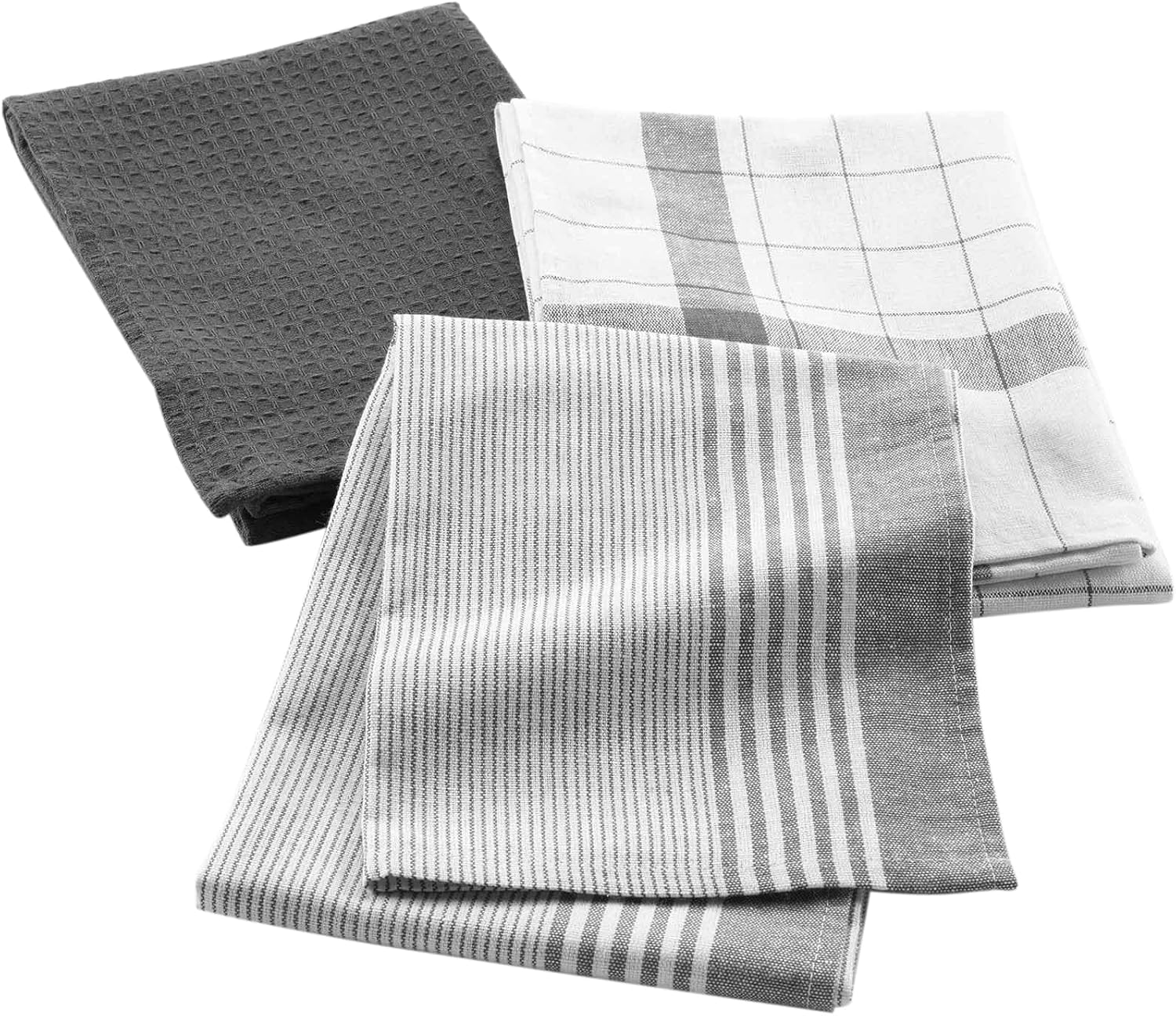 Douceur d'Intérieur - Vibrato Anthracite - 50x70 cm - Torchons coton nid d'abeille