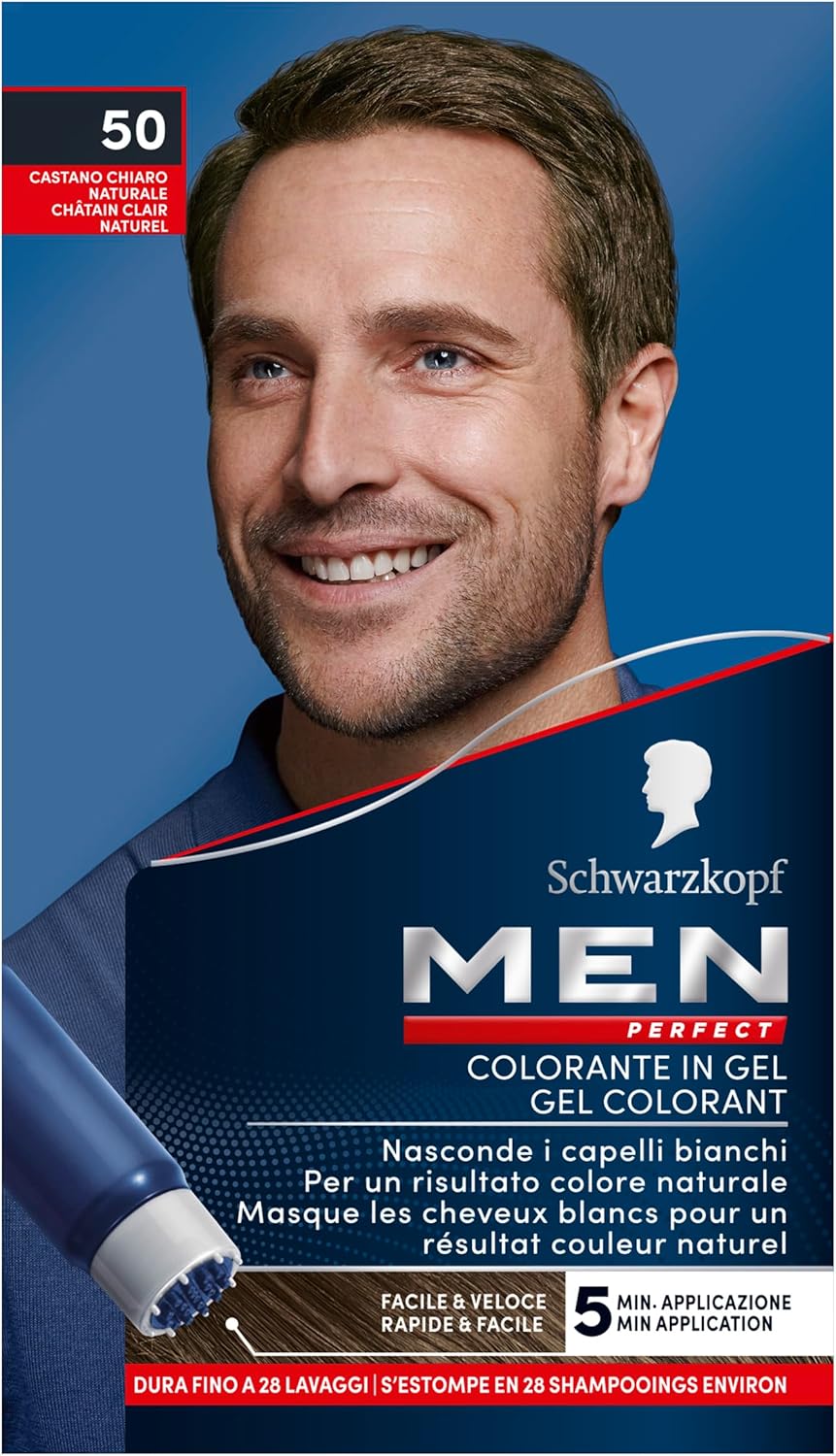 Schwarzkopf - Men Perfect - gel colorant rapide, naturel, sans ammoniaque - châtain clair 50