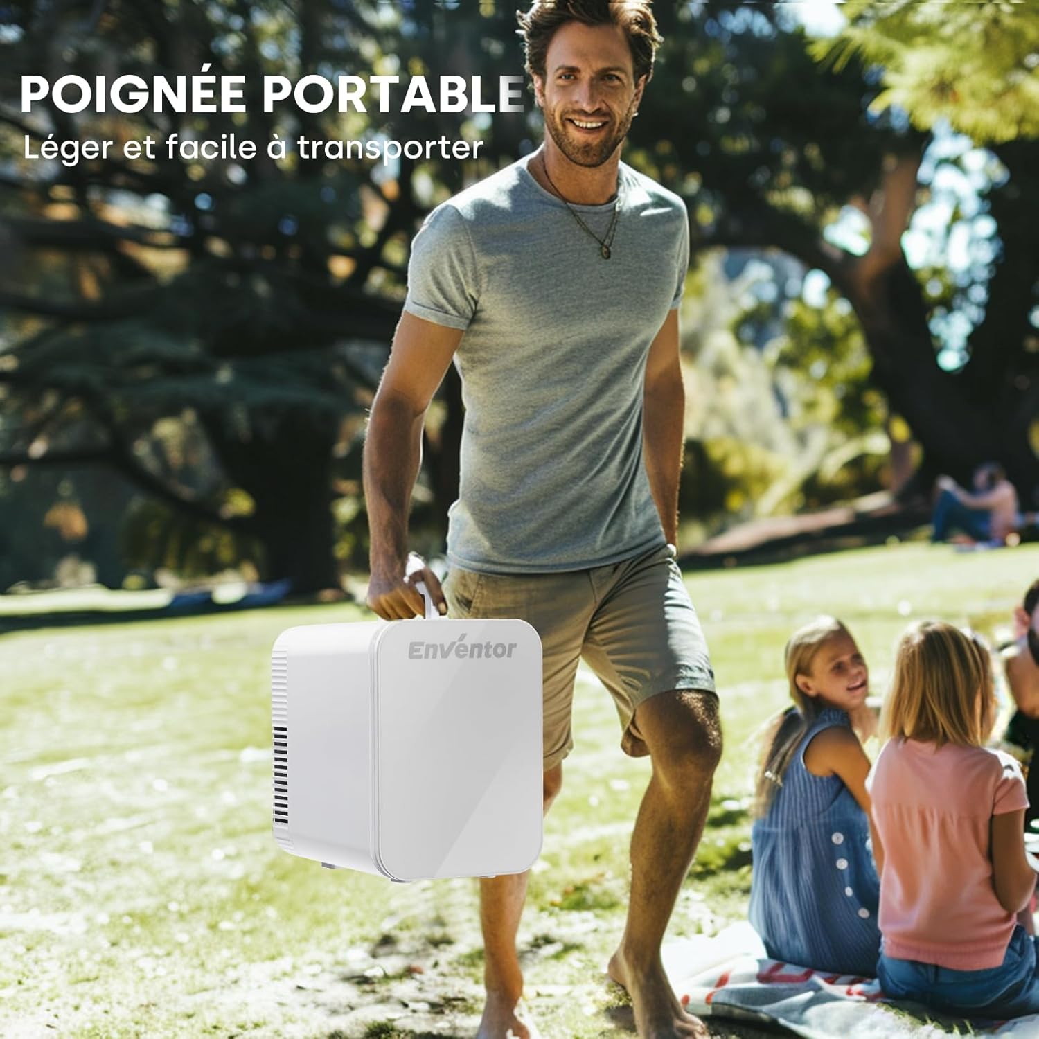 Enventor - Mini-Frigo 4L - compact, chaud/froid, 6 canettes, 12V/220V