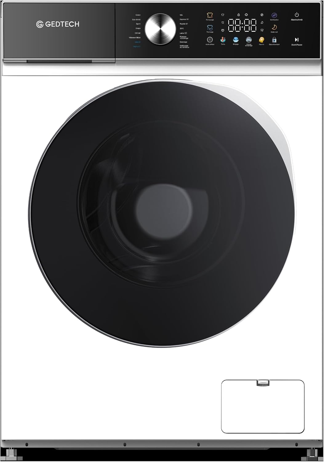 GEDTECH - lave-linge frontal 8kg, 1200tr/mn, LED, eco, GLLPS81400WH