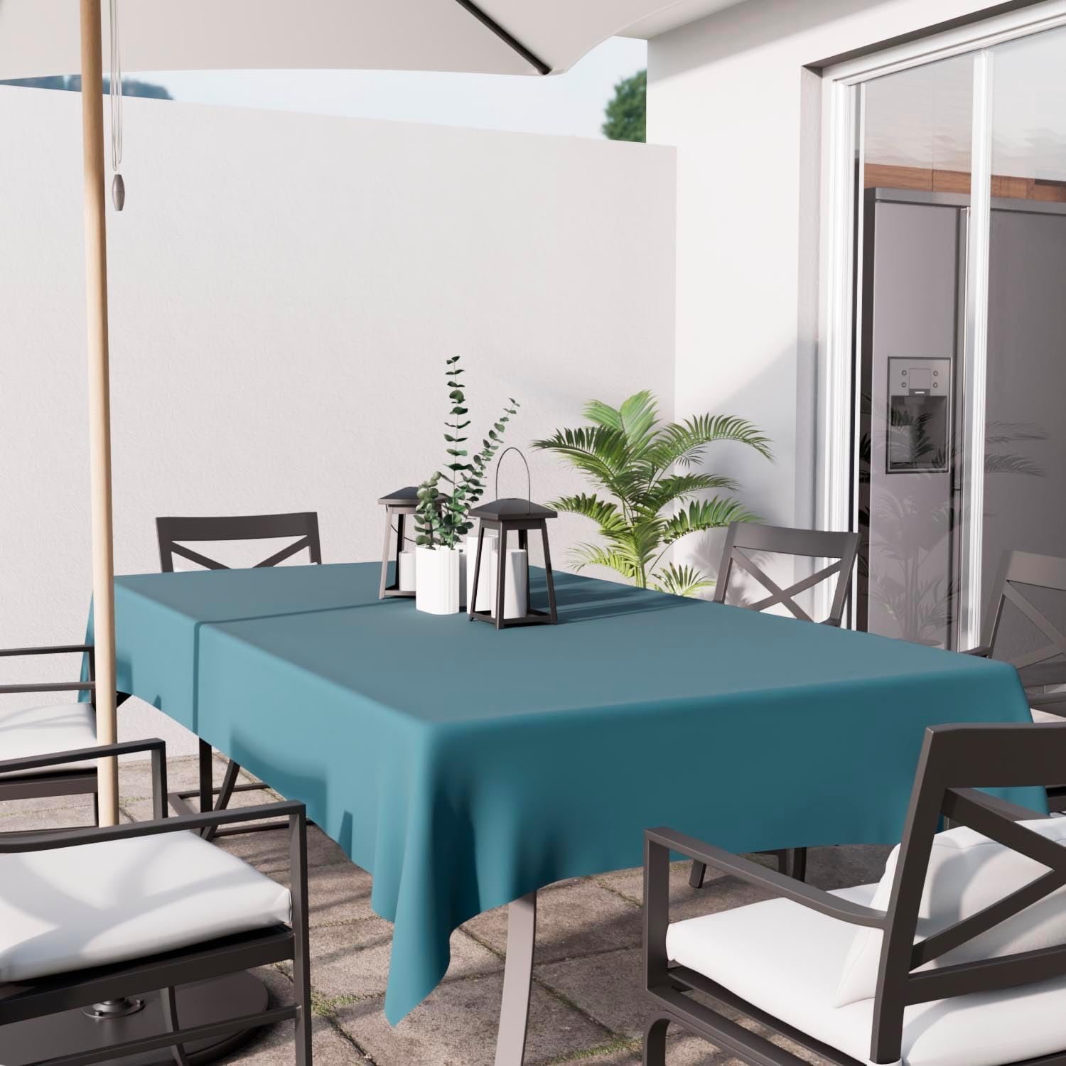 Soleil d'Ocre - Nappe Rectangle anti-tâches - 140x200 cm - Polyester bleu céladon