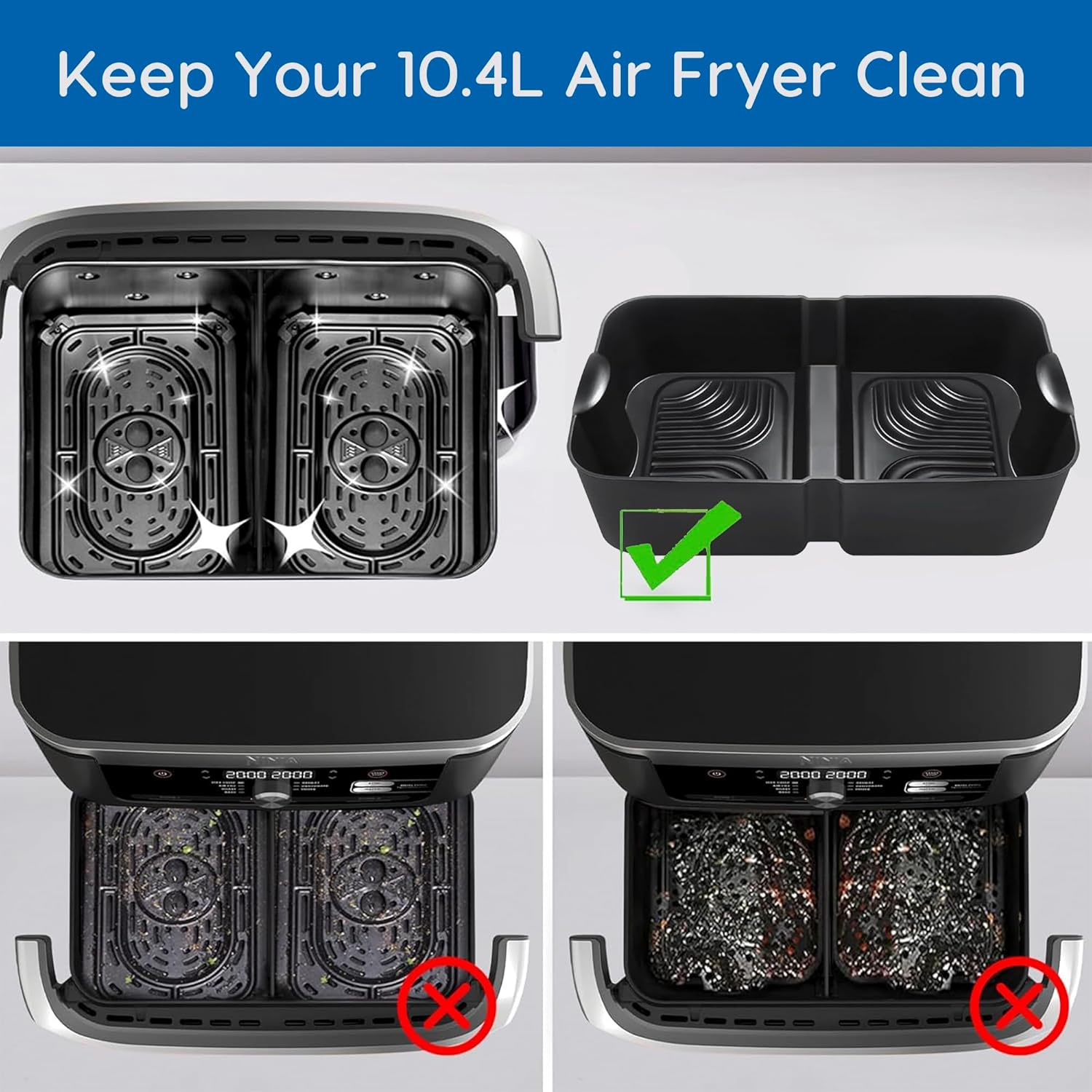 Moule silicone - pour friteuse à air - 10,4L, 10L - compatible Ninja/COSORI - AF500EU