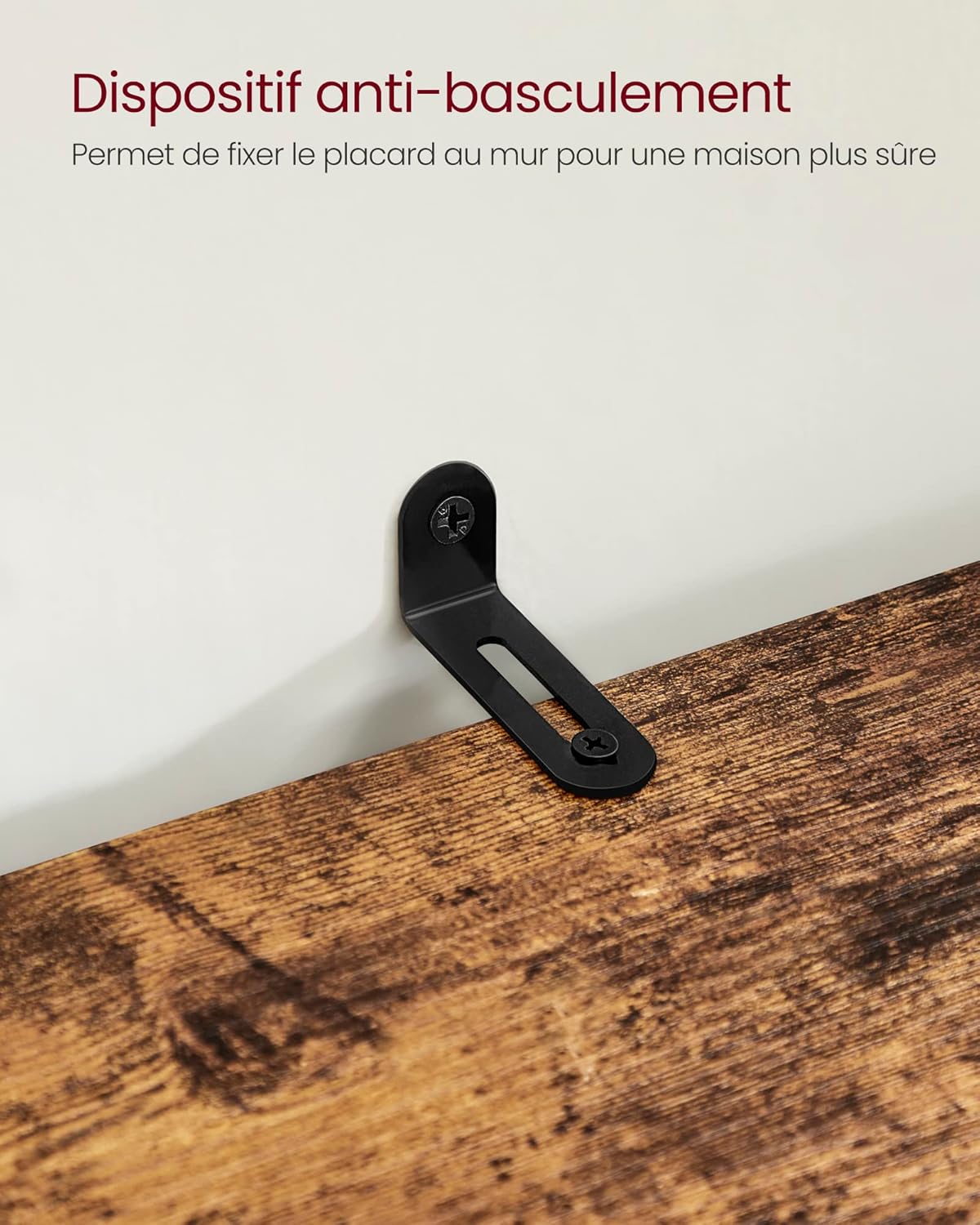 VASAGLE - meuble salle de bain haut, 3 compartiments, étagères réglables, marron rustique, BBK160X01