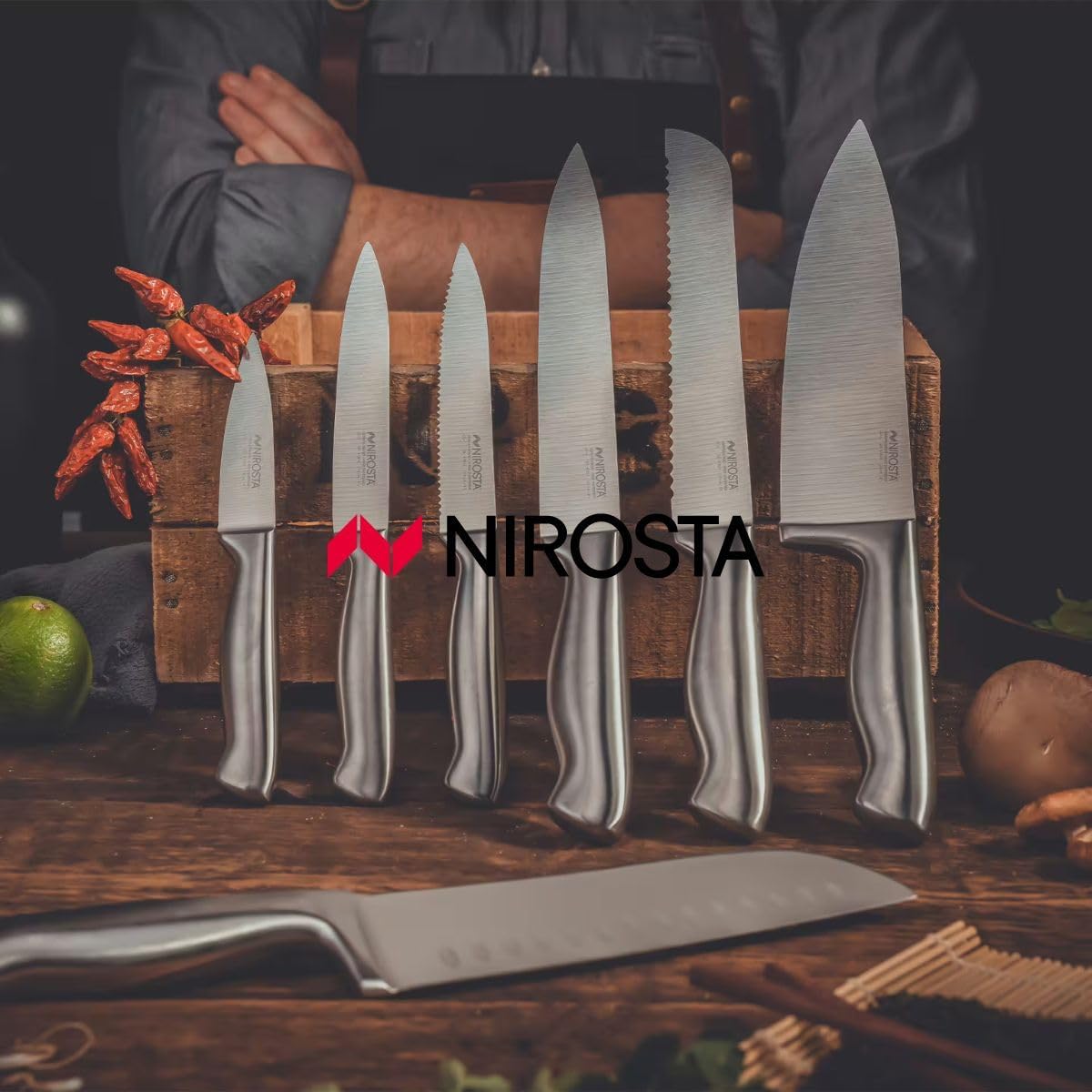 Nirosta - couteau de cuisine série 41836 - 20x2cm lame 8,5cm inox
