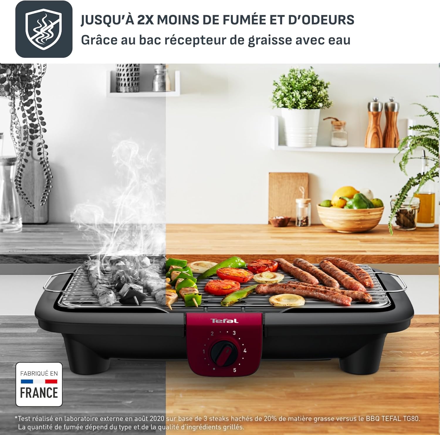 Tefal - EasyGrill Adjust - grande surface inox, réglable, lave-vaisselle - BG90E514