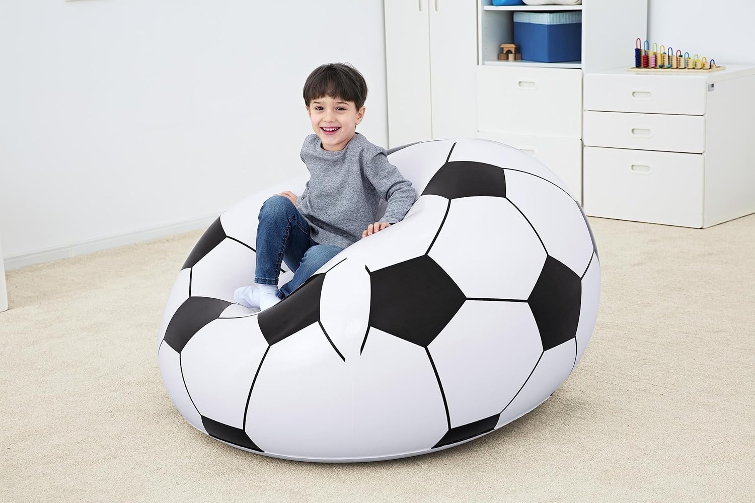 Bestway - fauteuil gonflable ballon foot - 114x112x66 cm - confortable - 75010