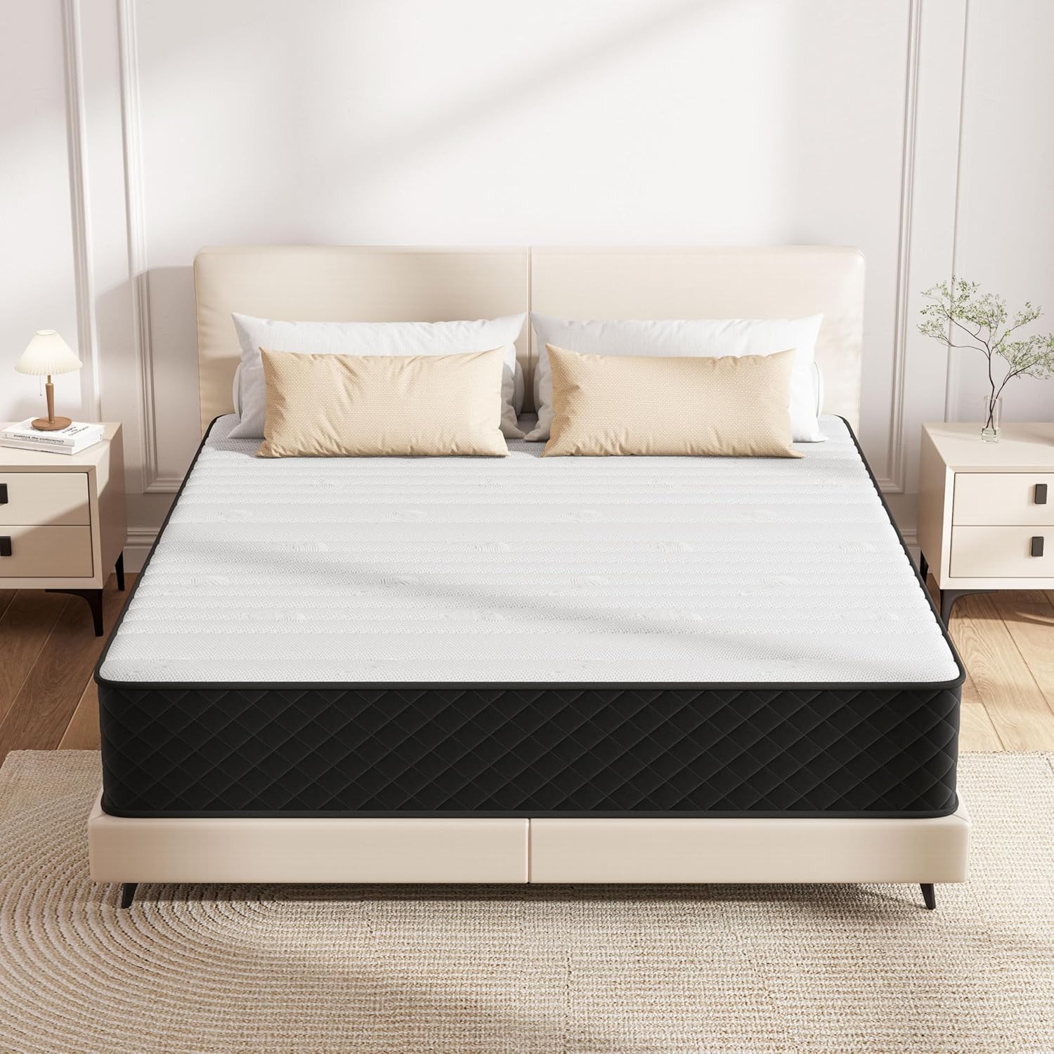 Matelas hybride extra ferme 150x200 cm, mousse mémoire, ressorts, 25 cm