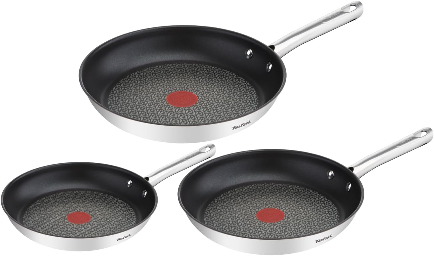 Tefal - Duetto série - 20/24/28 cm - inox, induction, antiadhésif, Thermo-Spot - A704S363
