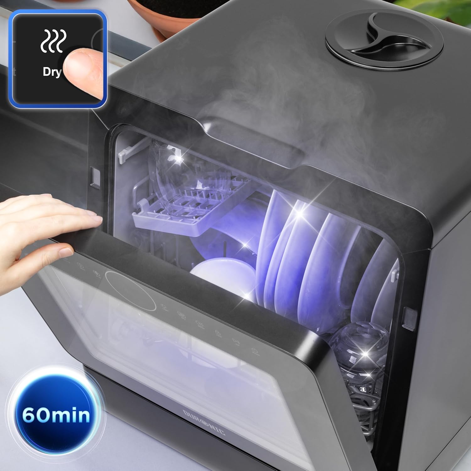 Duronic - DW5 BK - compact 55x50x43cm - 7 programmes, séchage performant