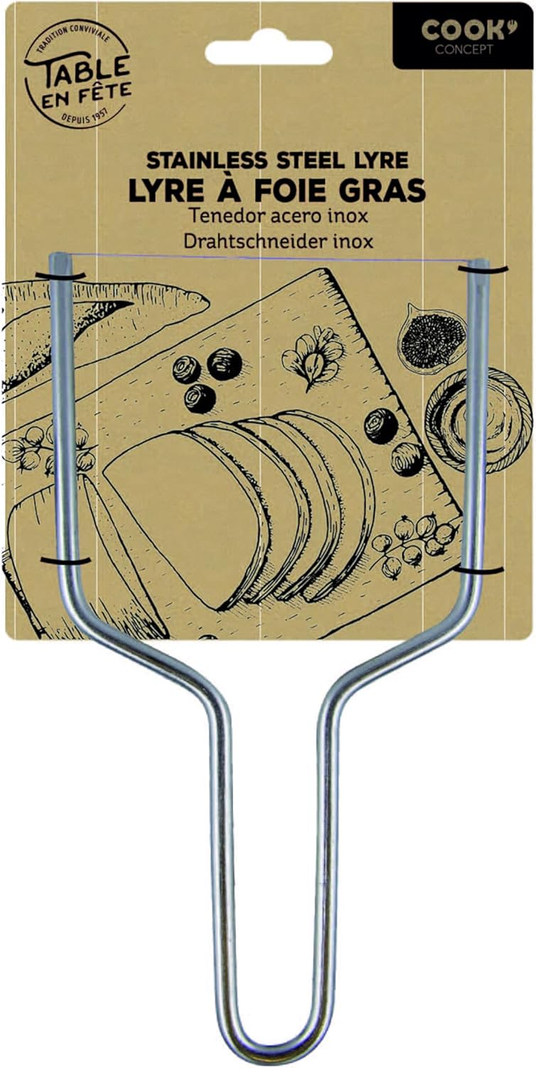 COOK CONCEPT - lyre à foie gras inox, 10x0,4x18,5cm, découpe efficace, KU6131