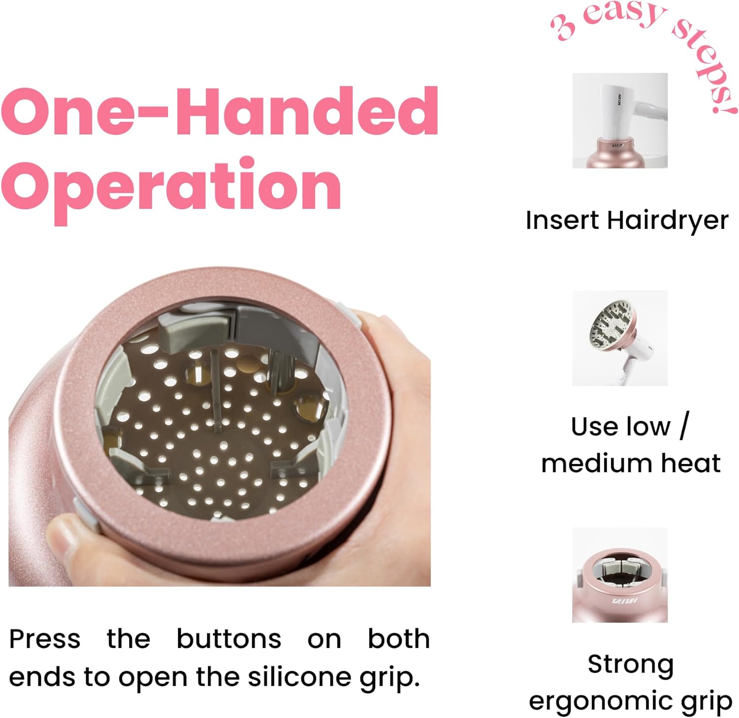 Diffuseur cheveux universel - lavande - 4.4-6.6 cm - idéal cheveux bouclés