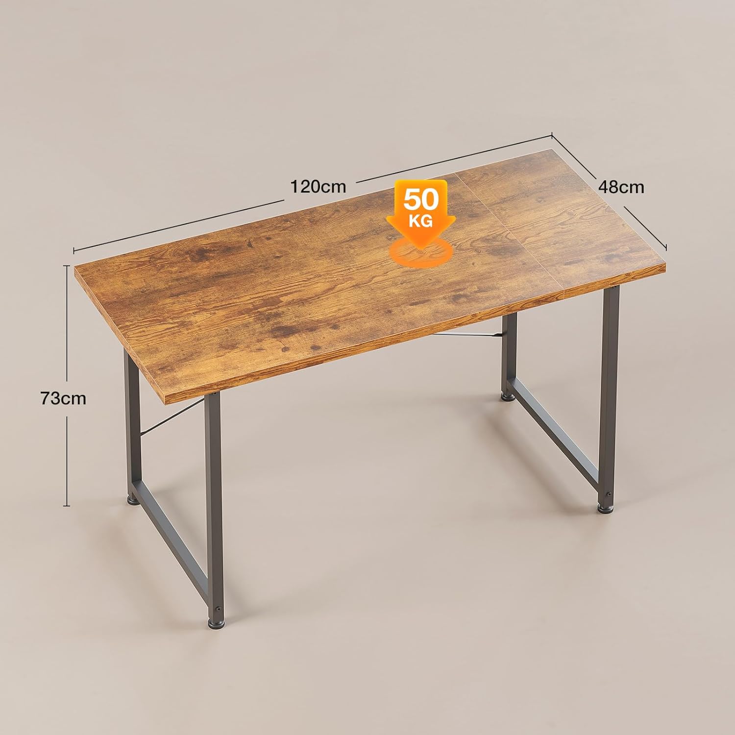 ODK - bureau informatique - 120x48cm - table d'étude marron