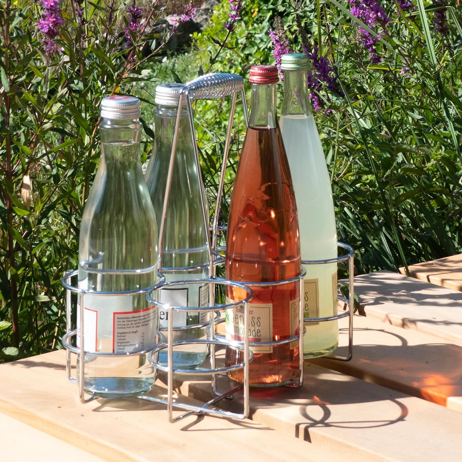 Kela - Loop Porte-bouteille en métal argenté 31x31x21 cm - 49880