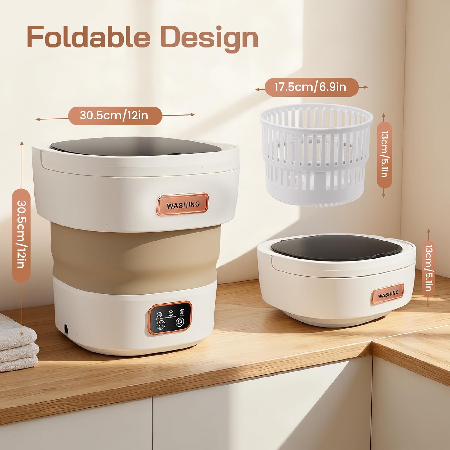 Machine à laver portable - mini 15L - compact, 3 modes lavage, essorage, idéal sous-vêtements et bébés