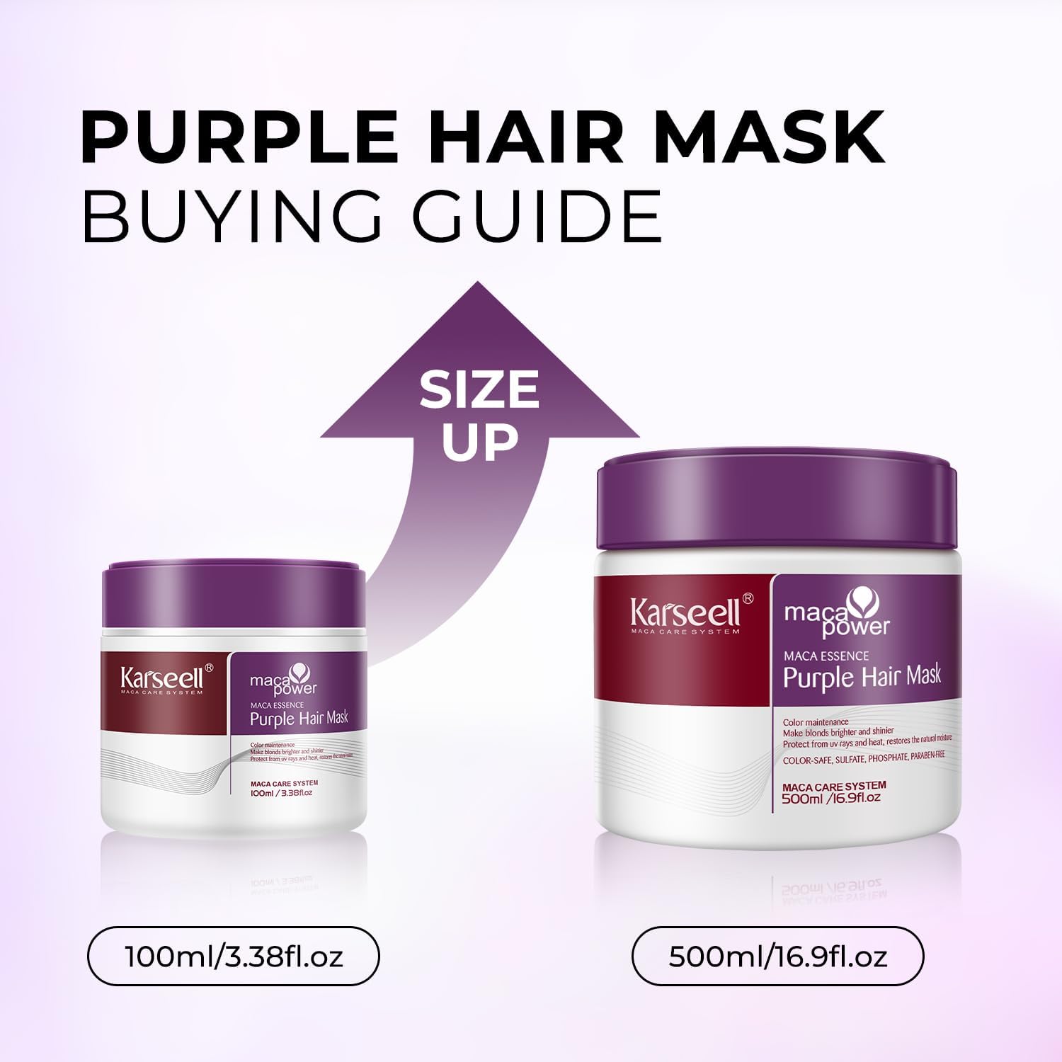 Karseell - Masque Cheveux Violet - 100ml - Neutralise jaunes, répare cheveux abîmés