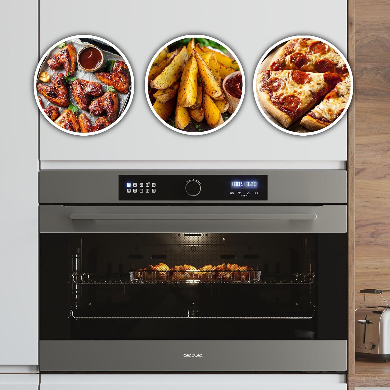 Cecotec - Bolero Hexa - 133L - Inox, 11 fonctions, 3800W, Airfryer AF319000