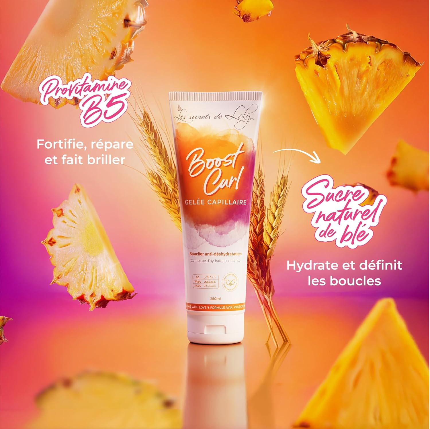 Les Secrets de Loly - Boost Curl - 250 ml - Gelée coiffante hydratante boucles 97% naturel