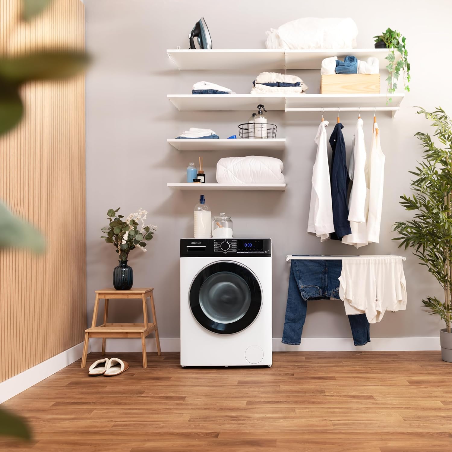 Cecotec - Bolero Dresscode (série 7610) - 7 kg, 1400 tr/min, Classe A, fonction vapeur, moteur Inverter Plus - 7610