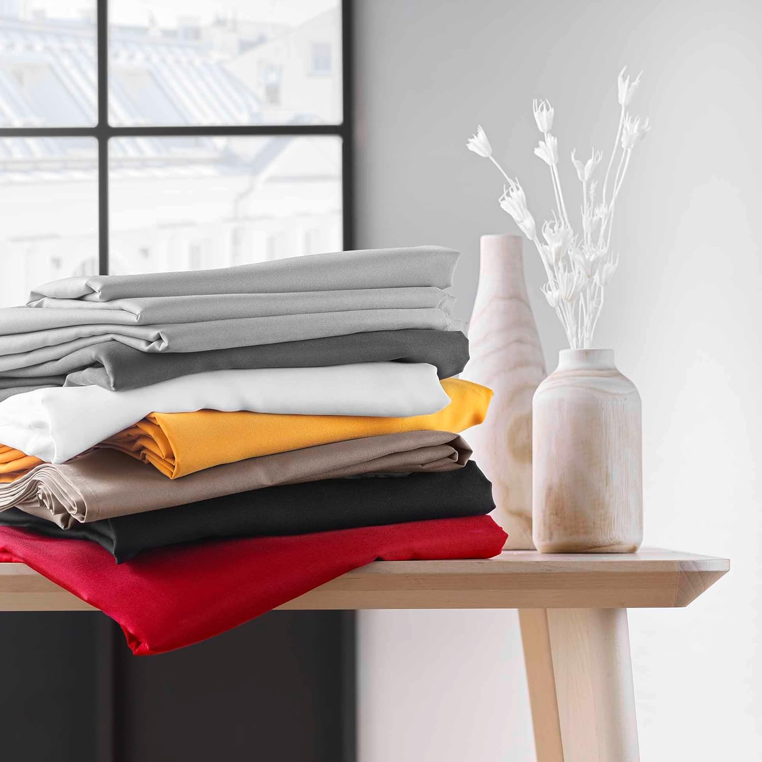 Nappe rectangle - Essentiel - 140x200 cm - polyester uni miel