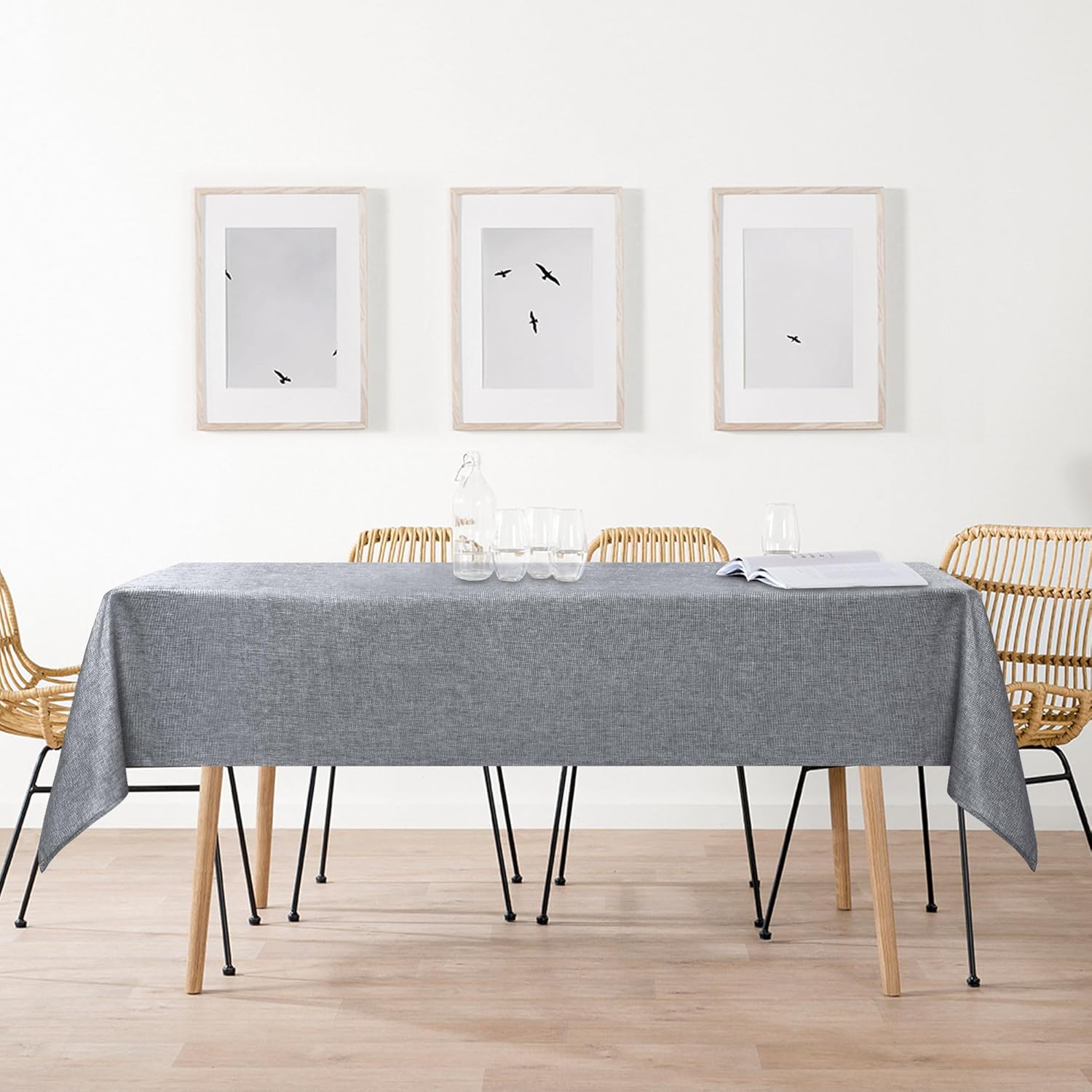 DWCN - nappe aspect lin moderne - 135x240cm - lavable imperméable