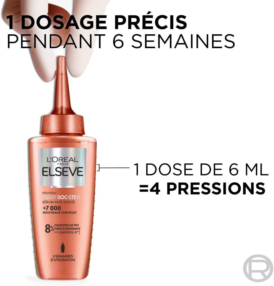 L'Oreal Paris - Elseve Fiber Booster - sérum anti-chute 6 semaines - stimule la pousse, enrichi Aminexil-R