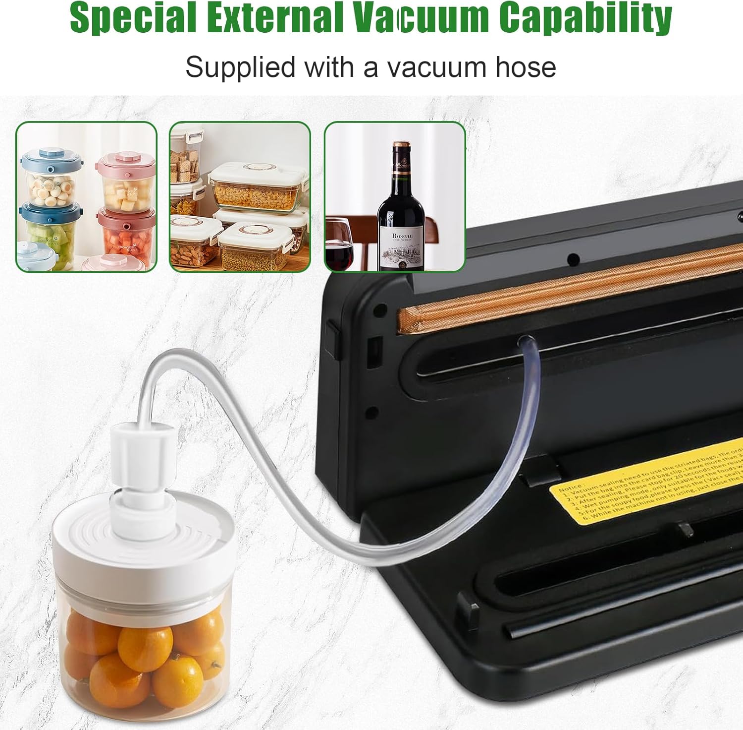 Machine sous vide alimentaire - automatique 6 en 1 - 20 sacs inclus, tube pour sceller aliments secs et humides