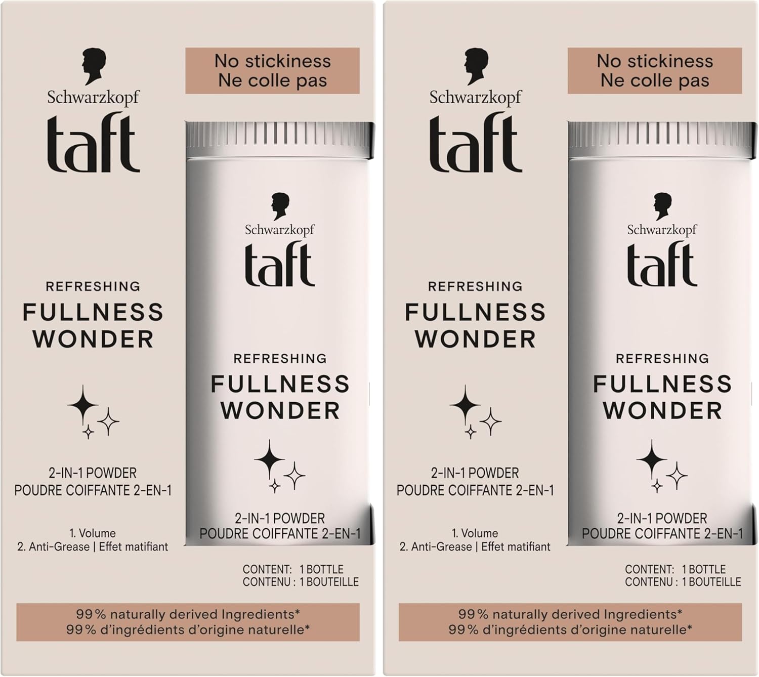 Schwarzkopf - Taft 2-en-1 - 10g x2 - volume, mat, 99% naturel