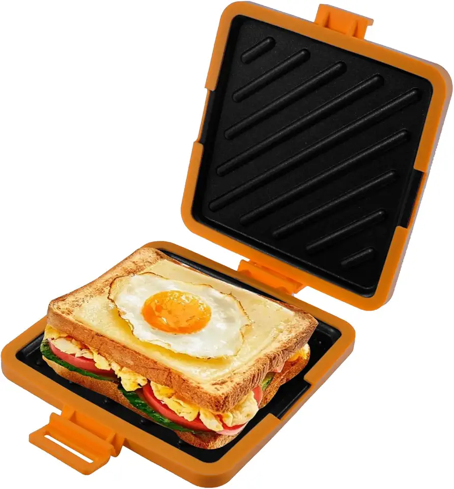 Machine à sandwichs micro-ondes - silicone sans fil, antiadhésive, orange