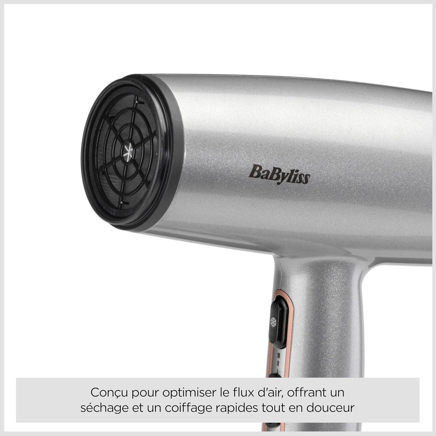 BaByliss - Cosmos, 2100W, ionique, diffuseur, 3 temp., argenté, D580DE