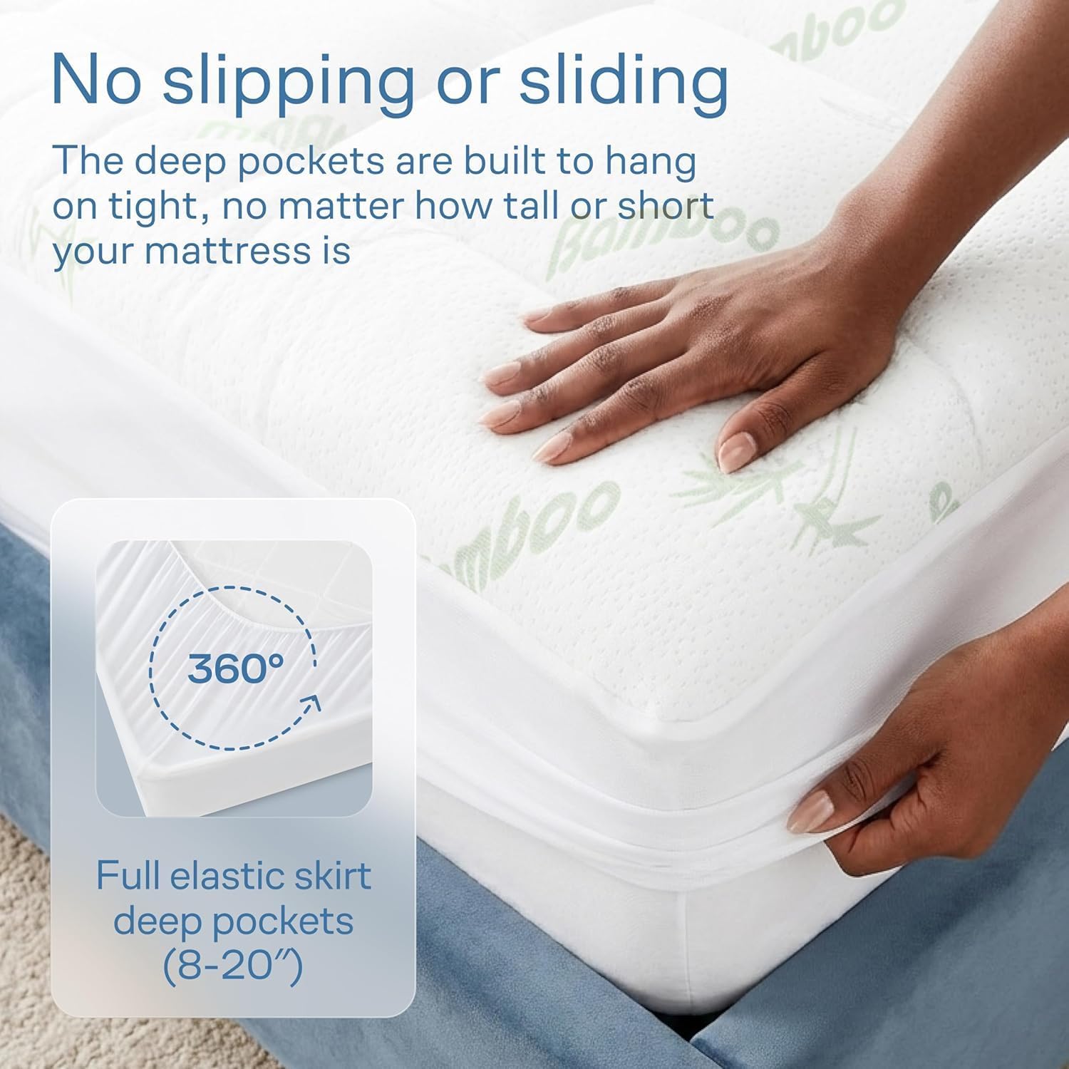 Surmatelas Confort Nuageux - 135x190 cm - viscose bambou, ultra-doux, respirant