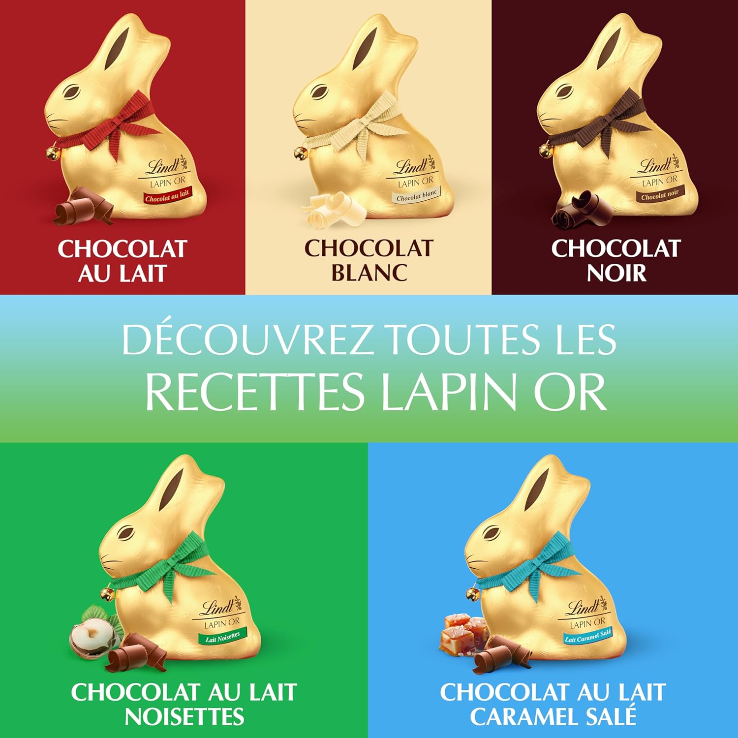 Lindt - Mini moulages Lapin Or - 700g - Chocolat au lait, spécial Pâques