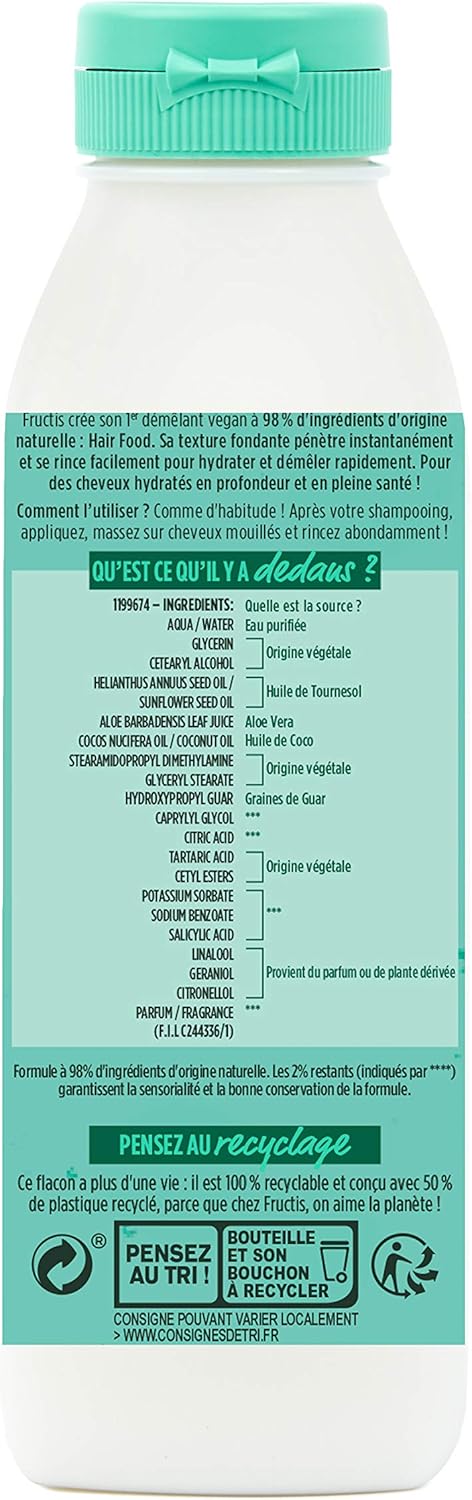 Garnier - Fructis Hair Food - 350ml - soin démêlant hydratant aloe vera, lot de 6