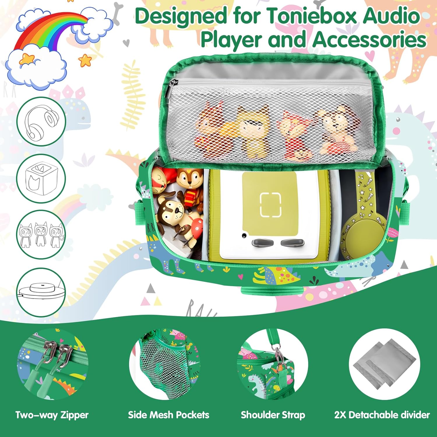 Étui de transport Toniebox Starter Set - vert - rangement accessoires